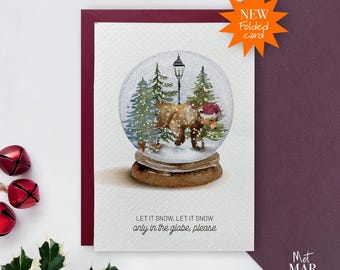 Christmas Globe Card, Christmas card (A6) with envelope
