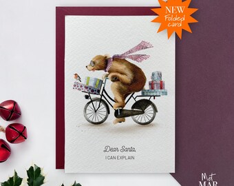 Christmas Bear Card, Christmas card (A6) with envelope