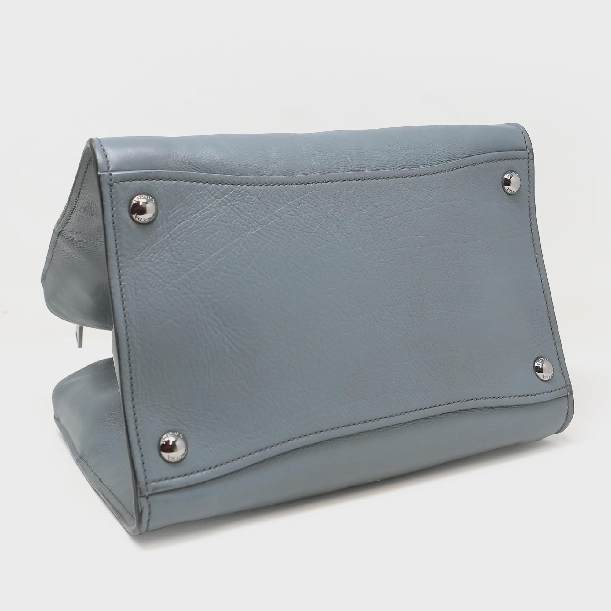 PRADA プラダ ハンドバッグ レザー ブルーグレービンテージ PRADA 