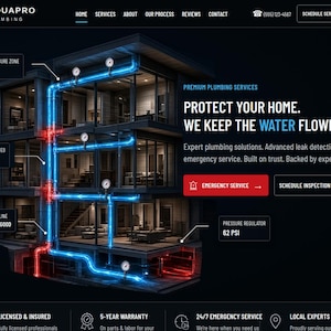 AquaPro Plumbing WP Theme 1.0.0 + Core | Animated Contractor Site