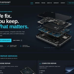 Motyw WordPress FixPoint — szablon witryny internetowej dla warsztatu naprawy telefonów + wtyczka