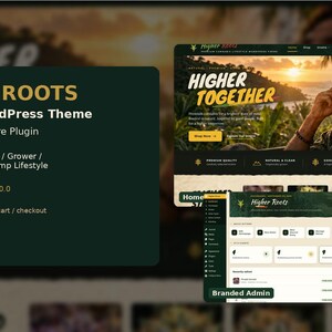Tema de WordPress Higher Roots 1.0.0 + Plugin principal / Estilo de vida cannábico