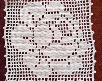 Filet Crochet Rose Motif Pattern: Versatile Lace Chart (Digital Download)