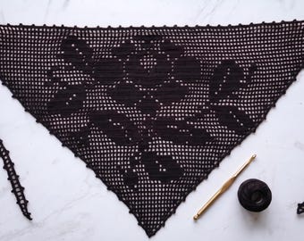 Handmade Black Rose Lace Bandana: Elegant Custom Design