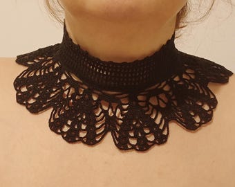 Handmade Black Lace Choker – Gothic Victorian Neck Collar