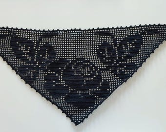 Handmade Black Lace Bandana: Elegant Custom Design