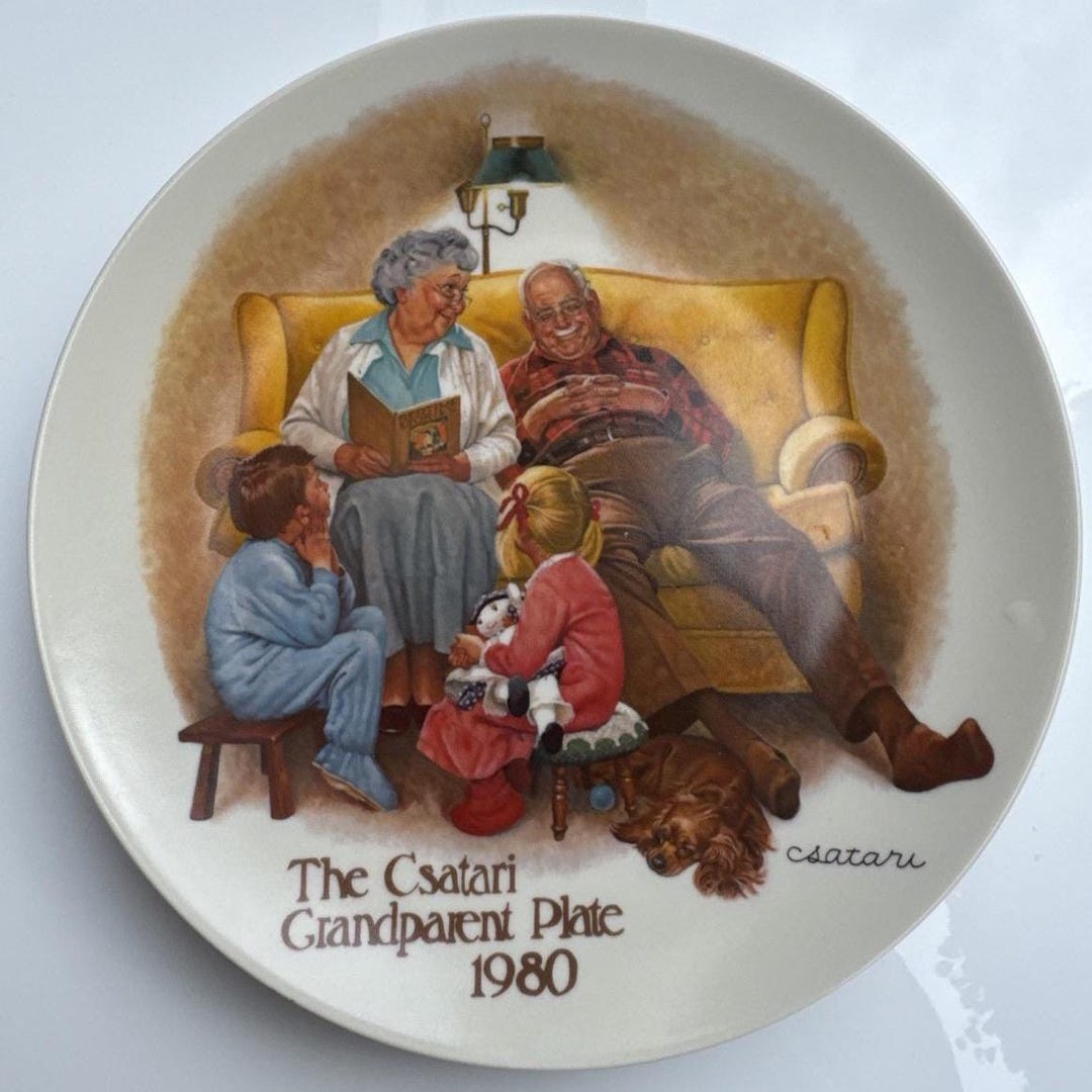 Csatari Grandparent Plate 1980, Knowles Fine China, Limited Edition 8.5 ...