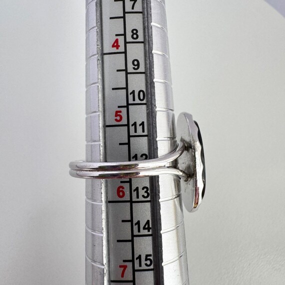 Vintage Abalone Shell Adjustable Ring, Silver Ton… - image 10