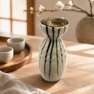 Vintage Blue Sake Bottle - Etsy