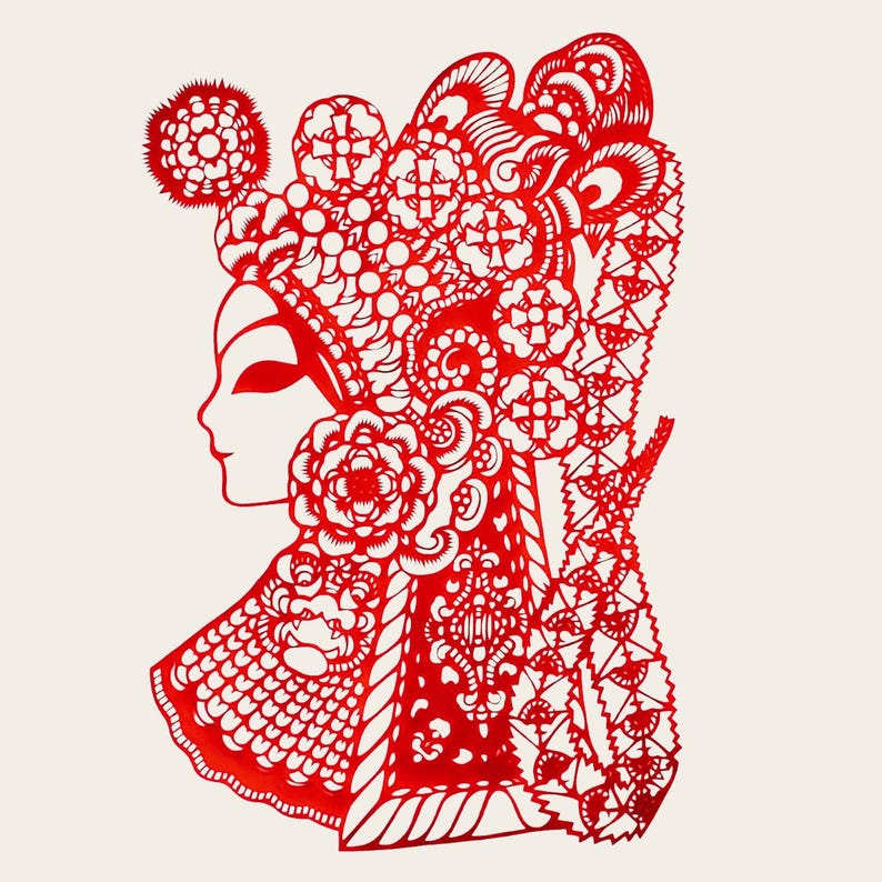 Handmade Chinese Paper Cut Art Three Kingdoms Heroes, Traditional Papercutting, Folk Window & Wall Decor #1 - Lv Bu