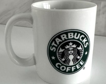 Early Starbucks Coffee Mug Green Black Mermaid Siren Crown Old Split Tail  Belly Button 1987-1992 Green Black Logo Starbucks Cup Vintage Free - Etsy