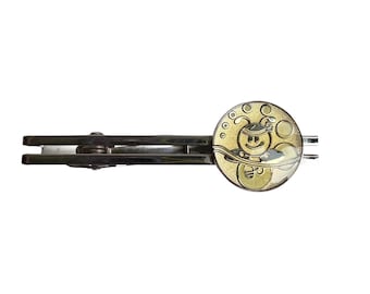 Vintage Snowman Tie Clip Bar Novelty Winter Holiday Silver Tone Mens Gift Retro Christmas Accessory