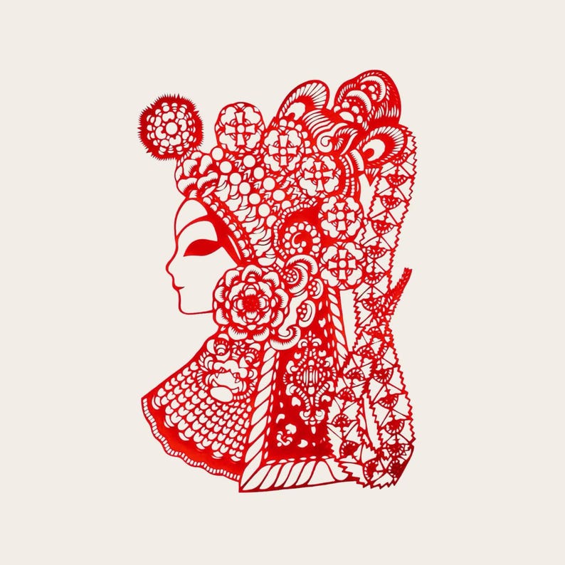 Handmade Chinese Paper Cut Art Three Kingdoms Heroes, Traditional Papercutting, Folk Window & Wall Decor image 1