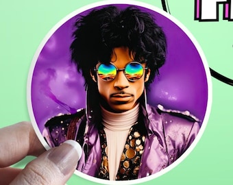 Purple Rain Sticker: Prince Musician Waterproof Artist Formerly Known as Prince Sticker - Decor for Laptops, Kindle, Journal & Water Bottles