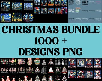 1000+ Christmas PNG Bundle – Santa Funny Tshirt Designs, Merry Xmas Clipart, Holiday Sublimation Digital