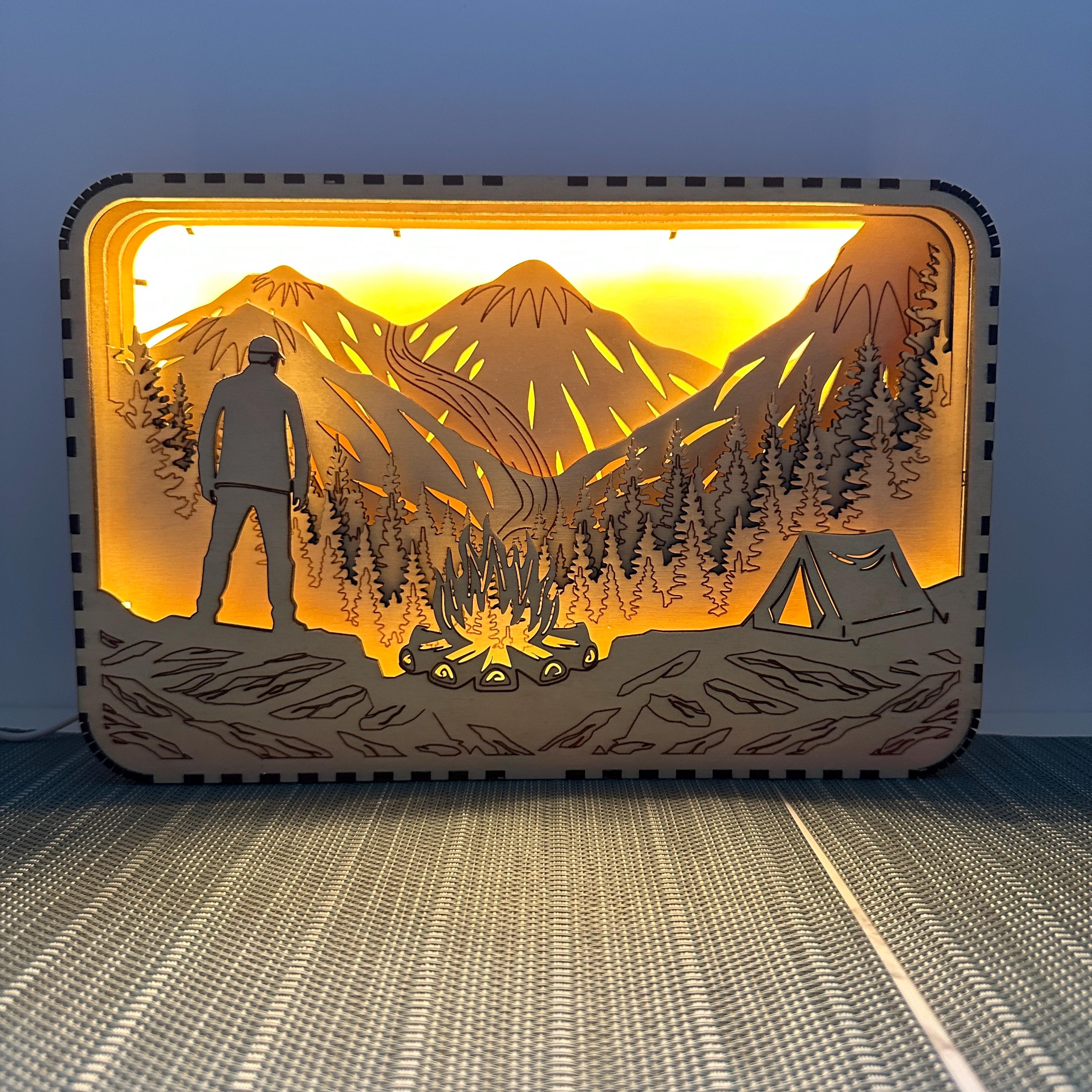 Layered Shadow Box Laser Cut Files for LED Light | Digital SVG DXF