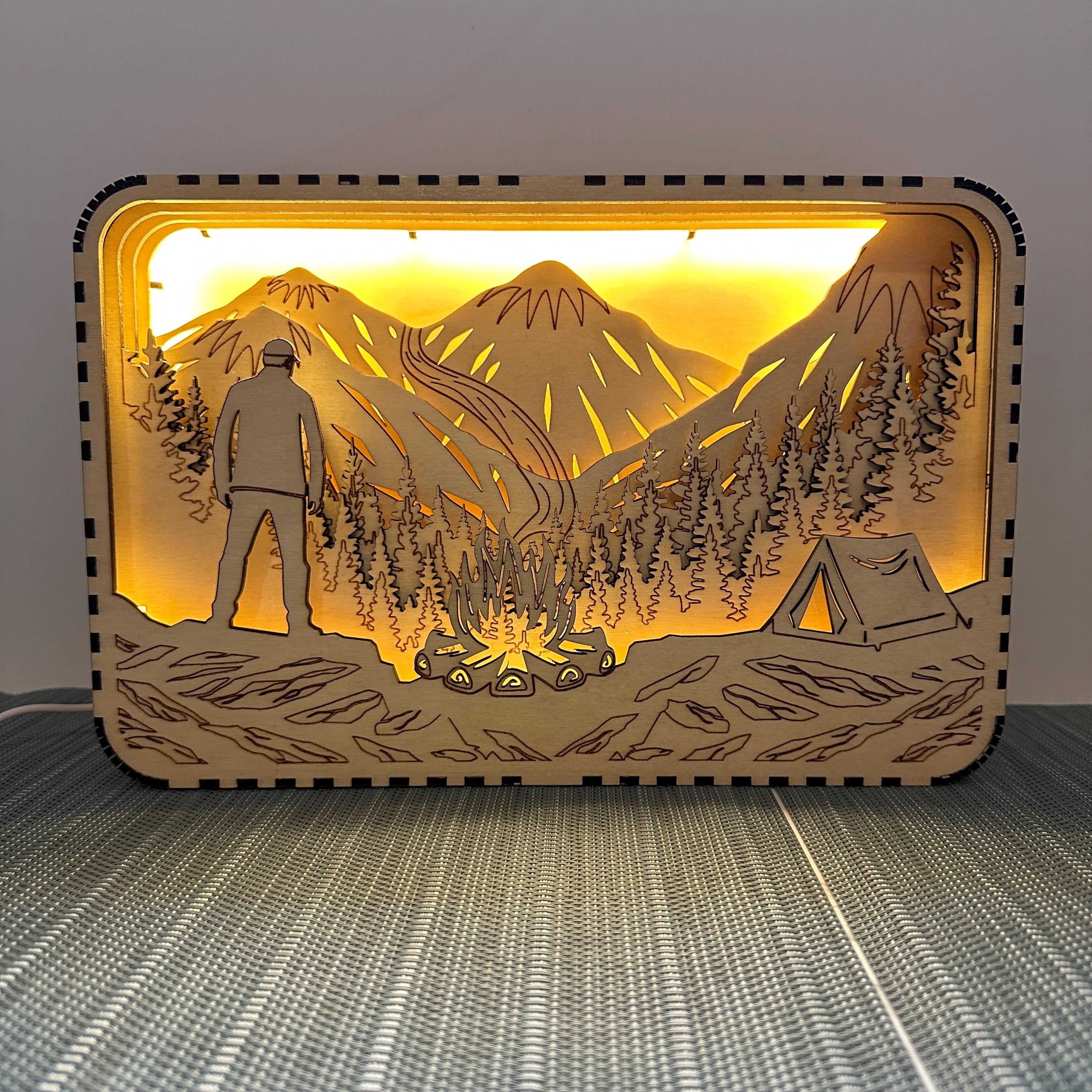 Layered Shadow Box Laser Cut Files for LED Light | Digital SVG DXF