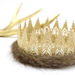 Where Wild Things Are inspired || FULL SIZE Harlow gold lace crown || Wild One || Max Crown