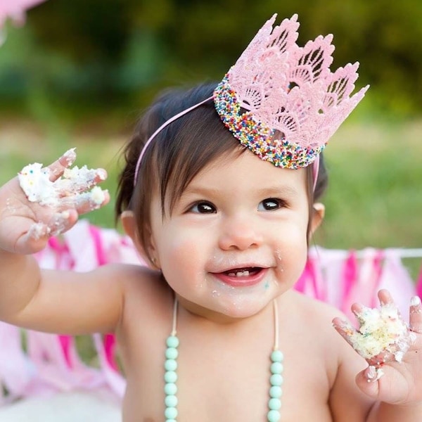 SPRINKLES birthday crown | 1st birthday party hat | ice cream party donut theme | Mini Sienna Crown