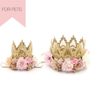 Dog Flower Crown | Cat Birthday Tiara | Dog Person Birthday Gift |  Dogs Birthday Cake Topper | Dogs And Pets Crown | pet lover GIFT