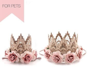 Dog Flower Crown | Cat Birthday Tiara | Pet Pawty Hat | Pet Lover Gift | Gotcha Day | Photo Prop