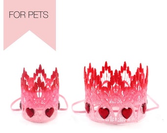 Dog Valentine Birthday Crown | Cat Birthday Hat | Our little sweetheart | Gotcha Day | gift for dog |