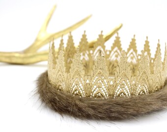 Where Wild Things Are inspired || FULL SIZE Harlow gold lace crown || Wild One || Max Crown