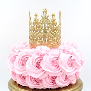 Crown Cake Topper Princess Party Decor Elle Lace Crown Ready to Ship WATERPROOF image 1