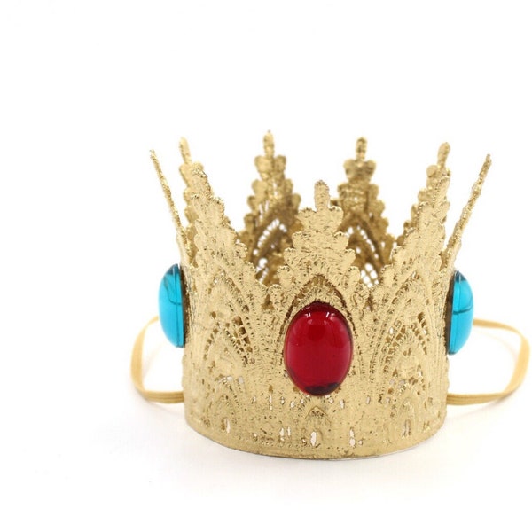 Princess Peach gold lace crown headband || Super Mario Bros Princess || Cosplay