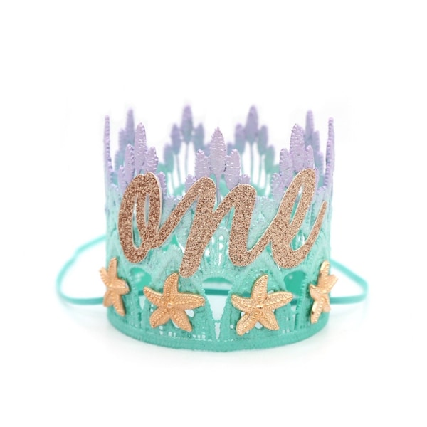 Mermaid 1st Birthday Crown | Starfish 1st Birthday Tiara | Mermaid Birthday Girl Outfit | Oneder The Sea | Gift for Girls | Sienna MINI