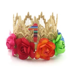 Fiesta Birthday Crown - My First Fiesta Headband for Girls – Mexican Baby Crown – Taco Party Tiara - Custom ANY age - Sienna Mini Crown