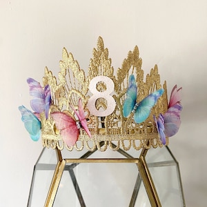 Birthday Butterfly Tiara | Fairy Princess Birthday Crown | Sienna lace TIARA | Gift for Her | fits toddlers-adult | customize in ANY age