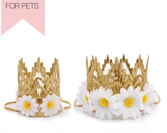 Dog Flower Crown | Cat Birthday Tiara | Pet Party Hat | Flower Crown for dogs + pets | Gift for Pet | Gotcha Day | Sienna