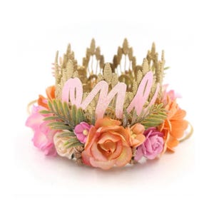 Tropical First Birthday Crown | Hawaiian Luau Flower Tiara | Custom Any Age