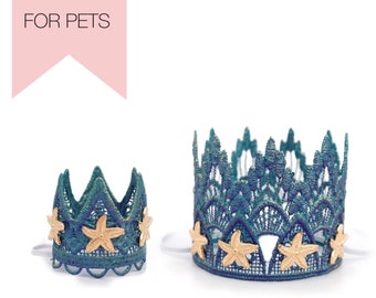 Dog Mermaid Crown | Cat Starfish Birthday Party Hat | Gotcha Day | Adoption Gift for Pet Lover