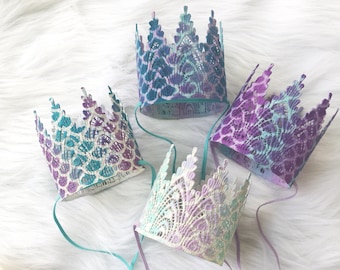 Mermaid Harlow crown || Choose ONE || lace crown headband|| photography prop