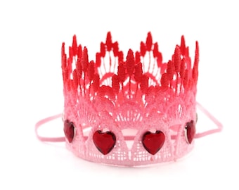 Valentine Lace Crown | Our little Sweetheart | 1st birthday crown  | Galentine's Party | Sienna MINI