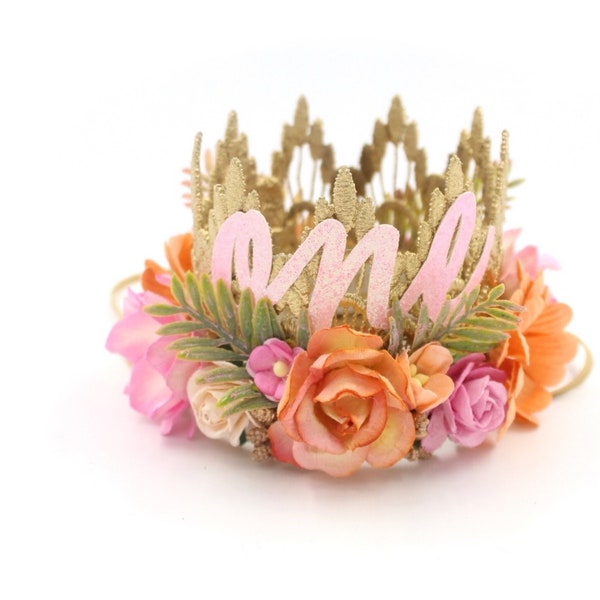 Tropical First Birthday Crown | Hawaiian Princess Flower Crown | Sienna MINI | customize ANY age