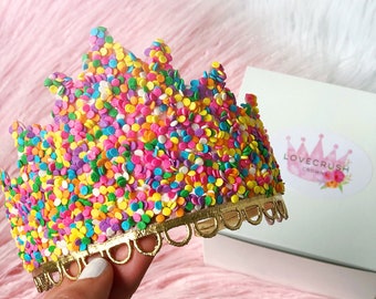 Confetti Candy SPRINKLES tiara | Ice Cream Donut Party | fits all ages {toddler-adults}