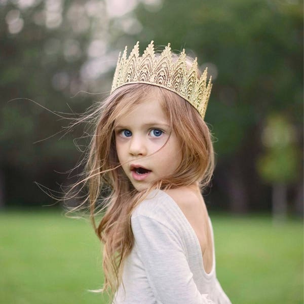 Harlow Full Size Lace Crown Unisex Customizable Headpiece for Toddlers to Adults