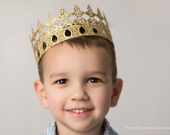 Unisex Peyton full-size gold lace crown || king prince crown || toddler - adult || custom sizes