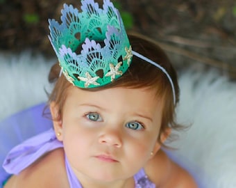 Mermaid Crown | Starfish 1st Birthday Tiara | Mermaid Birthday Girl Outfit | Oneder The Sea | Gift for Girls | Sienna MINI