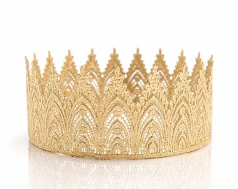 Princess Crown, Gold Birthday Tiara, Prince King Costume, Dress Up Party Accessory, Custom Colors