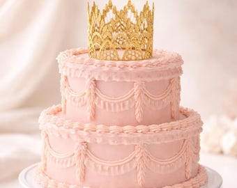 Crown Cake Topper, Princess Cake Topper, Gold Crown, Princess Birthday Decoration, Cake Smash Topper, 50+ Colors | Sienna