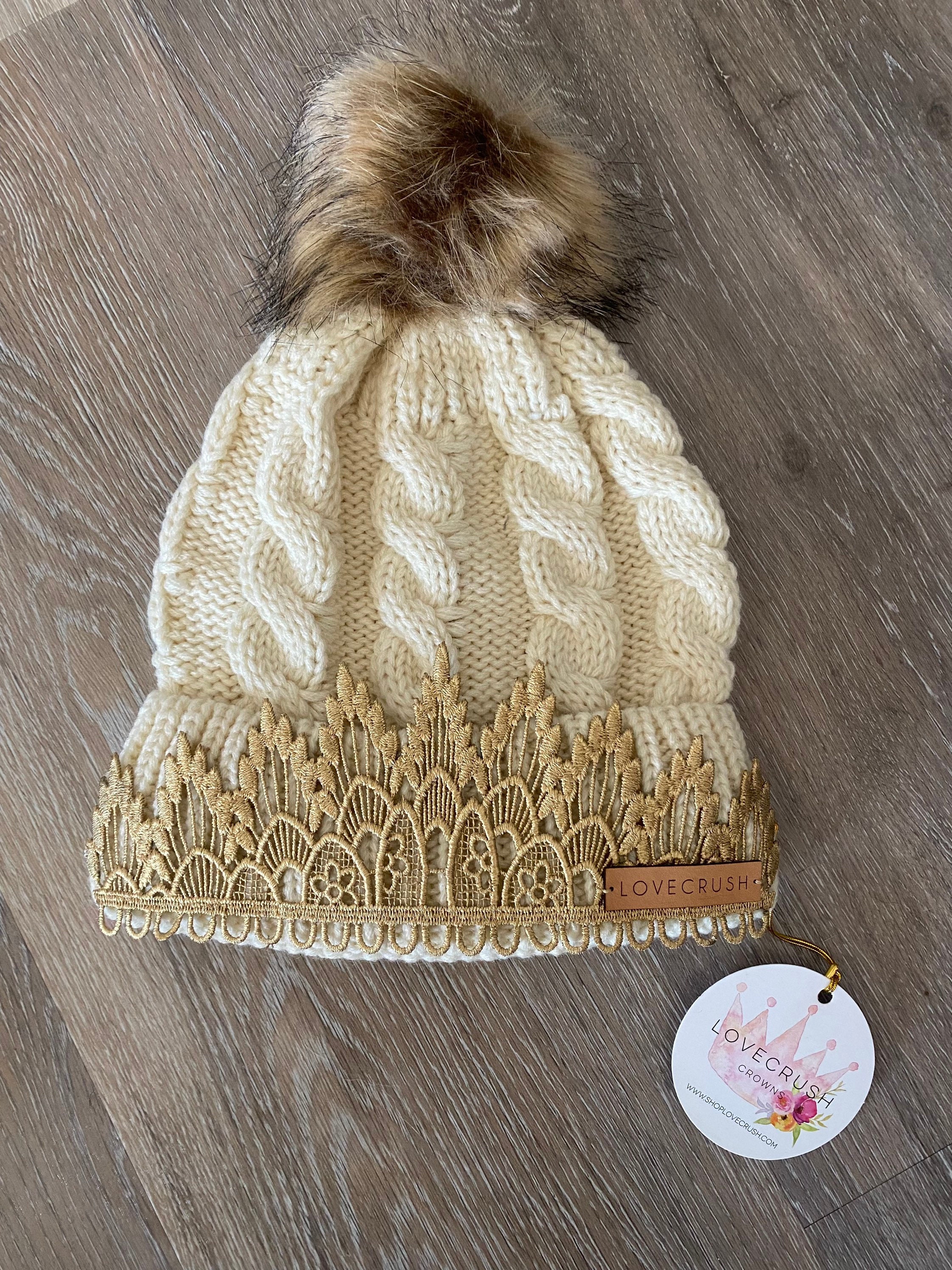 Winter Tiara Beanie Hat | Cozy Knit Crown Beanie for Women  display picture 1