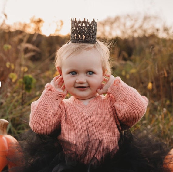 Black Lace Crown Headband Baby Girl MINI Sienna Gothic Princess