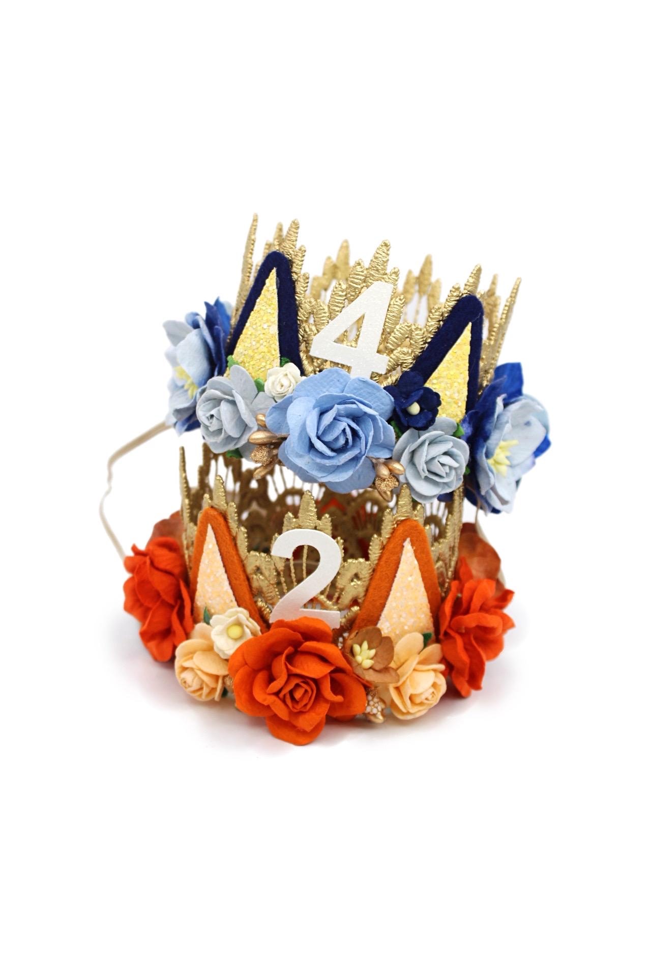 Zlata hand crafted Flower Crown blue/gold H21a34aff848549c187a13f671cb7f  main image 2