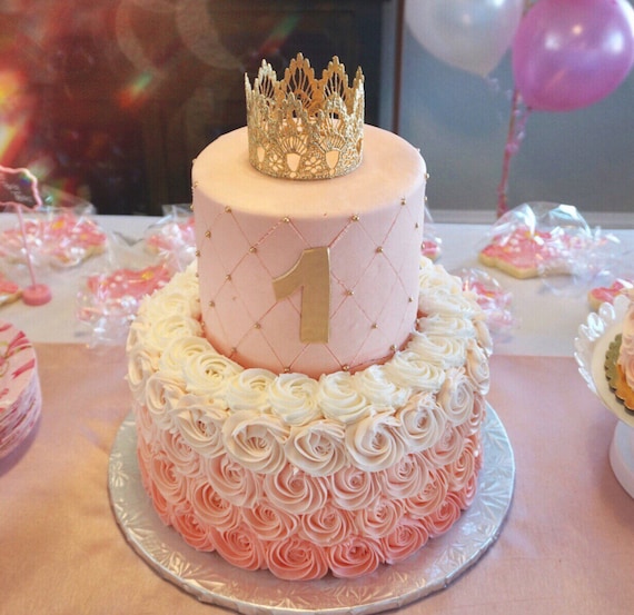 4 Pieces Crown Cake Topper Mini Tiara Birthday Cake Topper gold