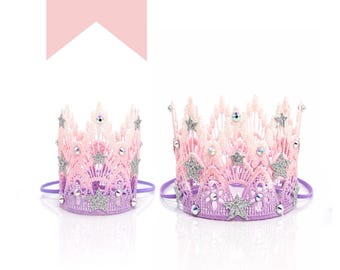 Dog Birthday Crown Star Crystal Princess Tiara Pet Party Hat