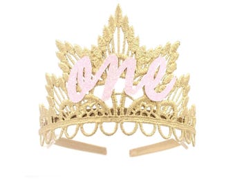 First Birthday Tiara | 1st Birthday Headband | Baby Girl Cake Smash Crown
